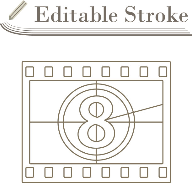 带有倒计时图标的电影帧图片下载