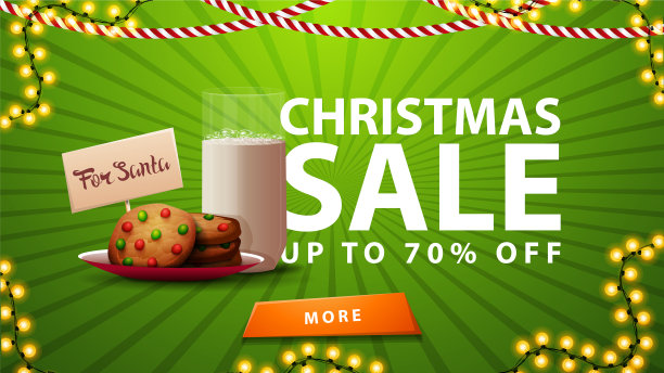 圣诞大甩卖高达70折绿横幅图片下载