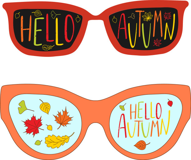 你好,秋天的眼镜图片下载