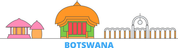 博茨瓦纳线城市景观平坦旅游城市图片下载