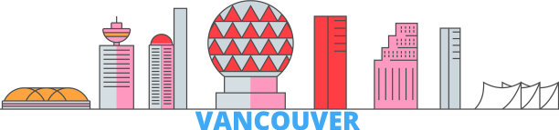 加拿大温哥华城市线城市景观平坦图片下载