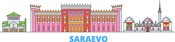 波斯尼亚和黑塞哥维那萨拉热窝线城市景观图片下载