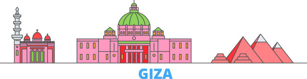 埃及吉萨线城市景观平坦旅游图片下载