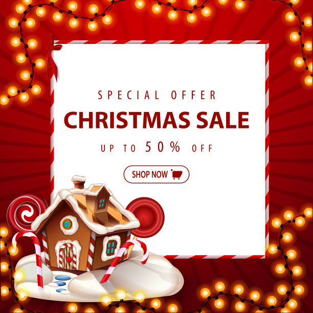 圣诞节特价，红色最高50折图片下载