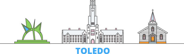 美国托莱多线城市景观平坦图片下载