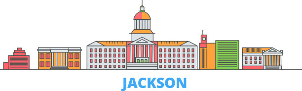 美国杰克逊线城市景观平坦图片下载