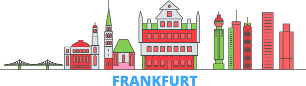 德国法兰克福线城市景观平坦图片下载