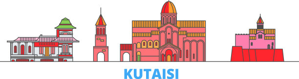 格鲁吉亚库塔伊斯线城市景观平坦图片下载