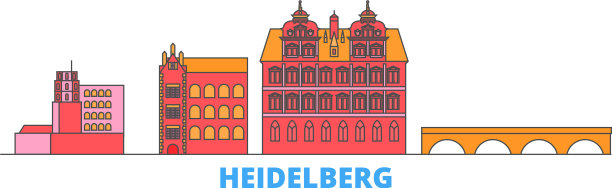 德国海德堡线城市景观平坦图片下载