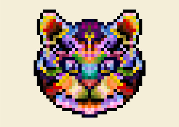 彩色可爱的猫老虎孤立图片下载