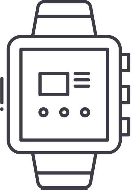 腕表图标线性隔离图片下载