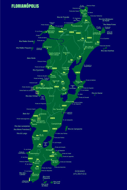 丰富多彩的florianopolis岛地图巴西图片下载
