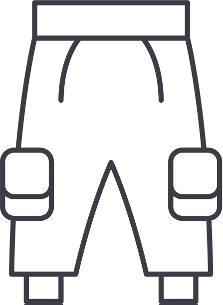 工作裤图标线性孤立图片下载