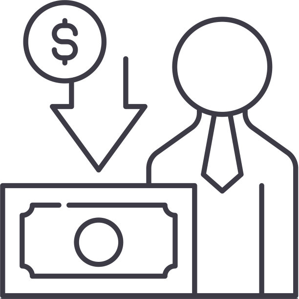 赞助者图标线性隔离薄图片下载