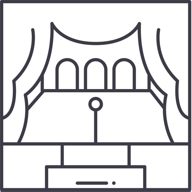演讲台图标线性孤立图片下载