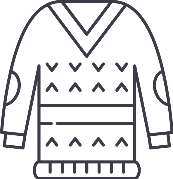 羊毛夹克图标线性隔离图片下载