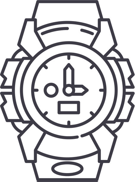 运动手表图标线性孤立图片下载