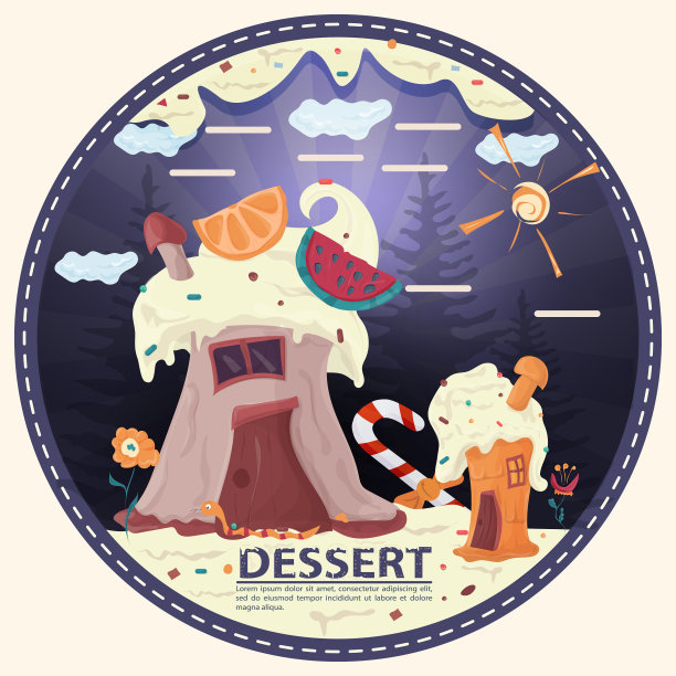 林中空地上的两个小蛋糕屋给花糖霜图片下载