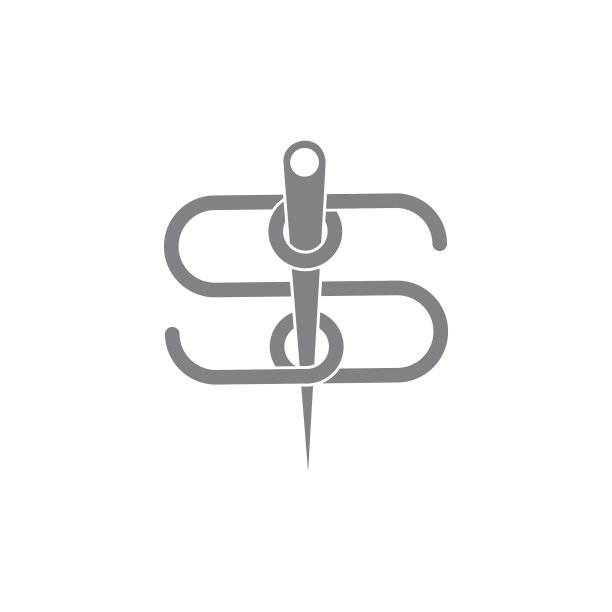 字母连接线针符号标志。图片下载