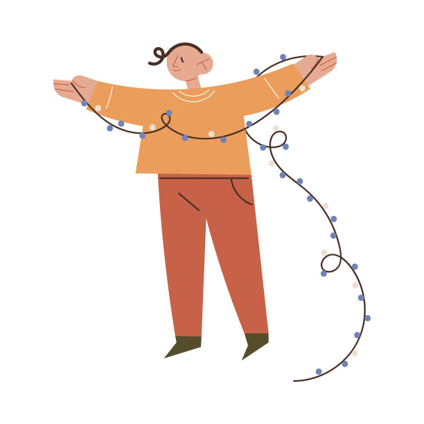 快乐的男孩站着，拿着花环图片下载