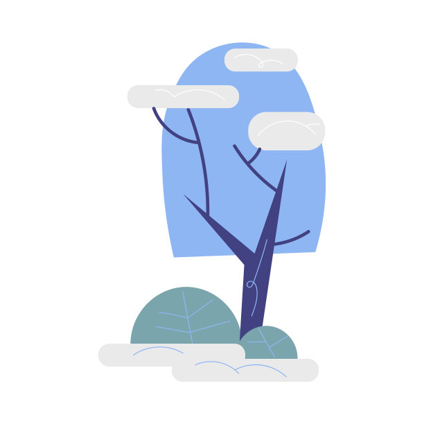 室外的冬天树上覆盖着霜雪图片下载