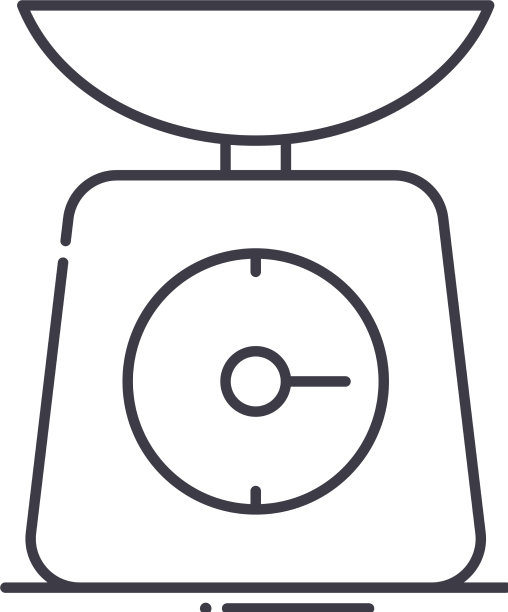 厨房称重秤图标线性孤立图片下载