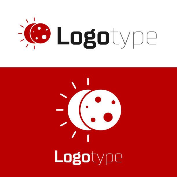 红色日食太阳图标孤立在白色图片下载