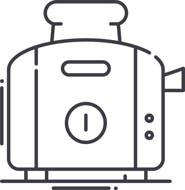 厨房烤面包机图标线性隔离图片下载