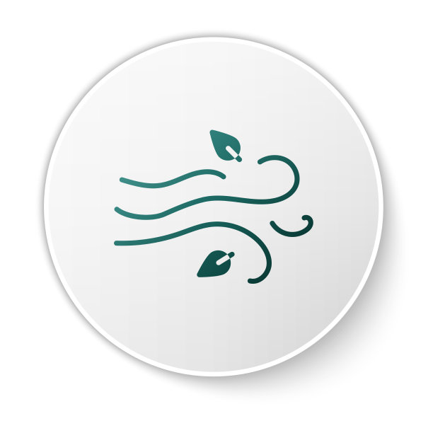 绿色风图标孤立在白色背景图片下载