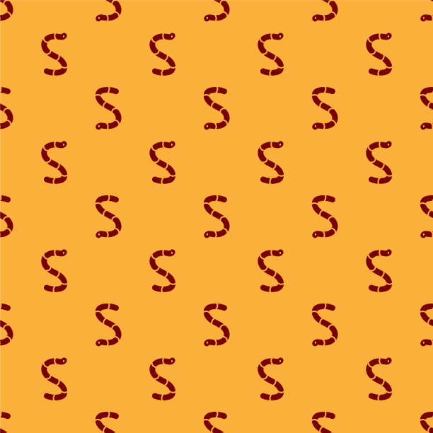 红色蠕虫图标隔离无缝模式上的棕色图片下载