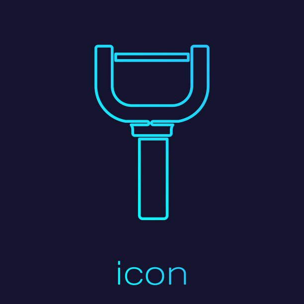 绿松石线剥皮器图标孤立在蓝色图片下载