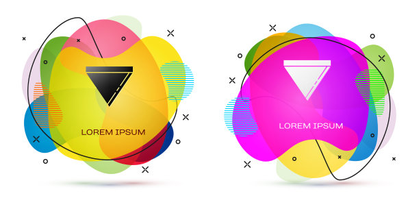 彩色咖啡纸滤镜图标隔离在白色图片下载