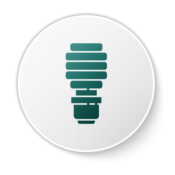 绿色led灯泡图标隔离在白色图片下载