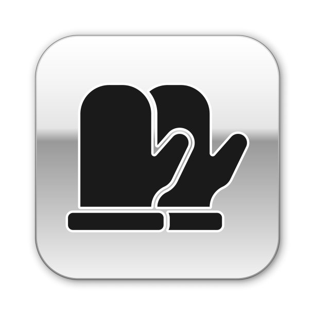 黑色圣诞手套图标孤立在白色图片下载