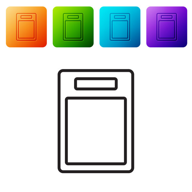 黑线切割板图标孤立在白色上图片下载