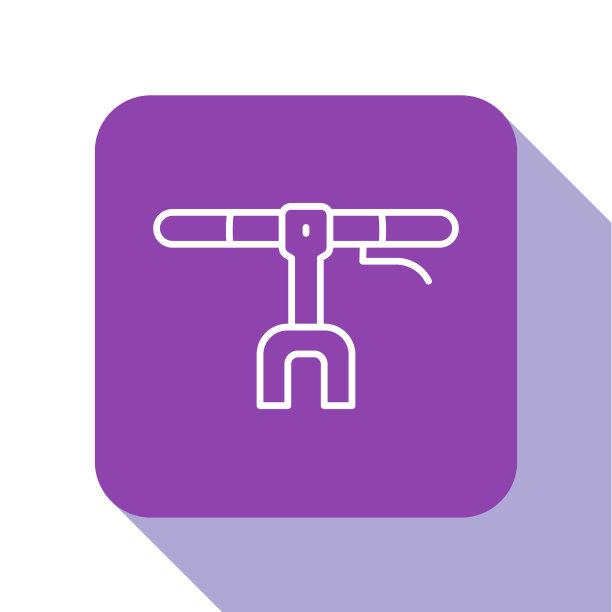 白线自行车车把图标隔离上图片下载