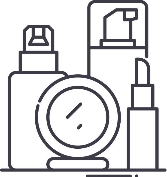 化妆品行业图标线性孤立图片下载