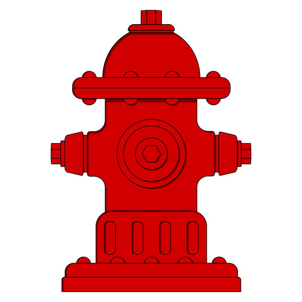 消防栓图标为红色，消防栓为扁平式图片下载