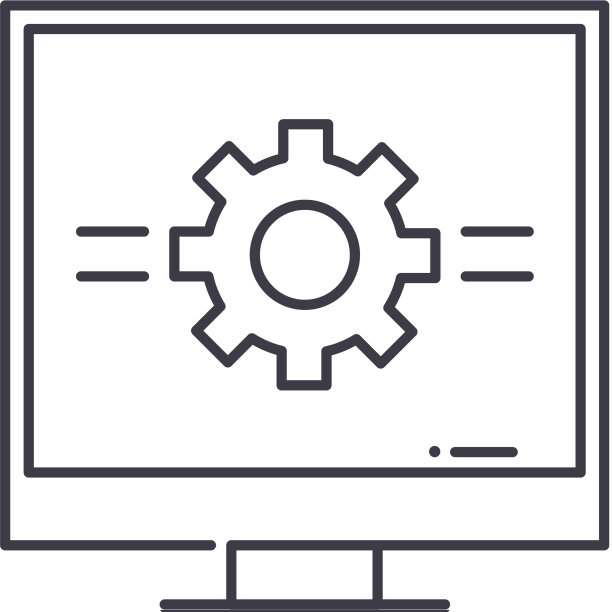 计算机显示器概念图标线性隔离图片下载