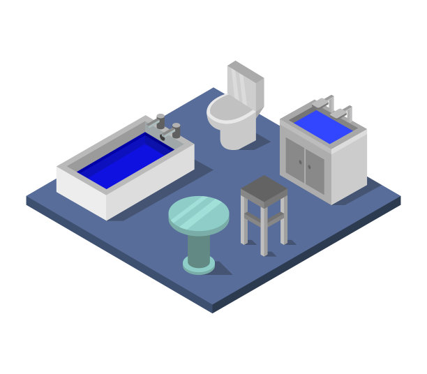 等距浴室的房间图片下载