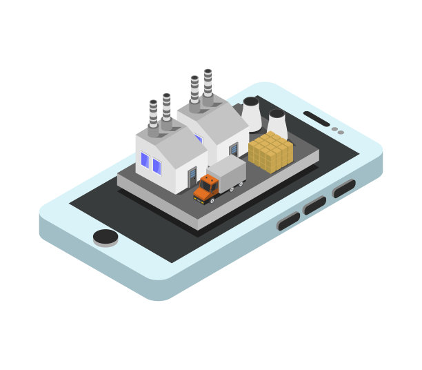 行业对等距智能手机在白上图片下载