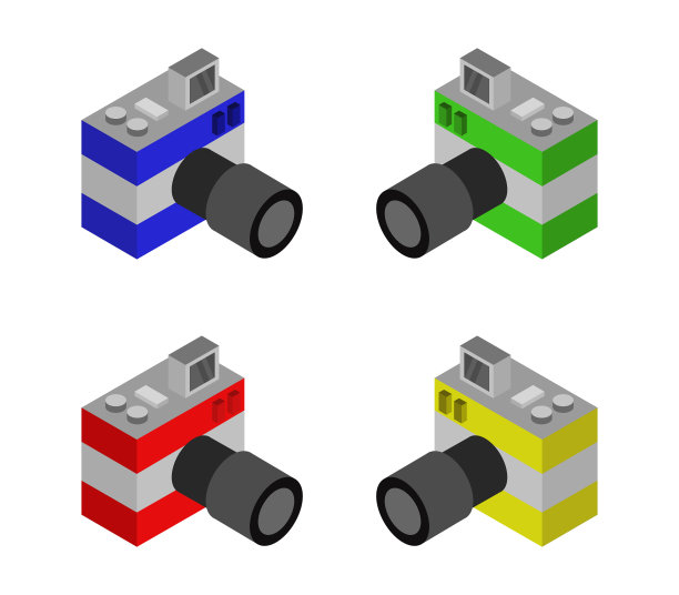 等距相机在白色背景图片下载