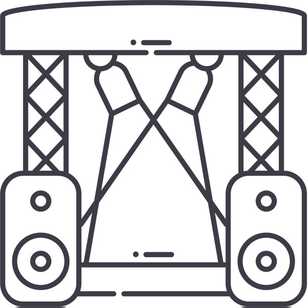 音乐会舞台图标线性孤立图片下载