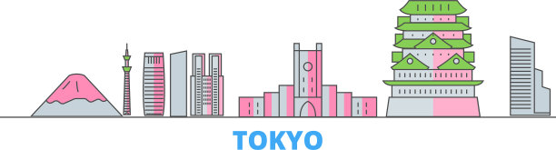 日本东京市区线城市景观平坦图片下载