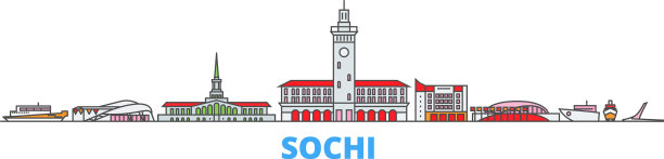 俄罗斯索契线城市景观平坦旅行图片下载