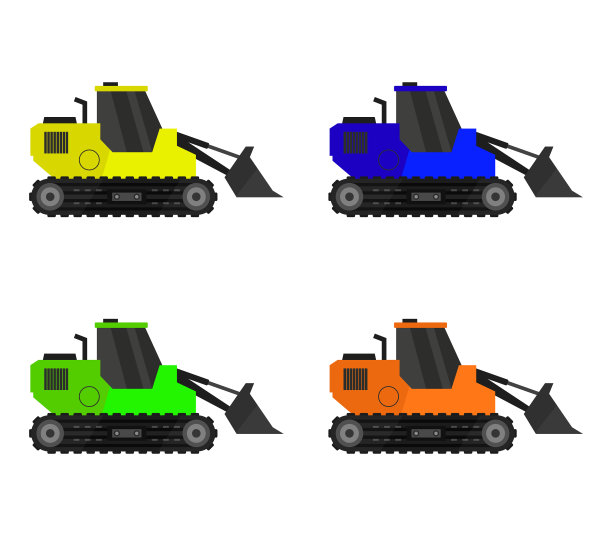 挖掘机在白色背景上图片下载