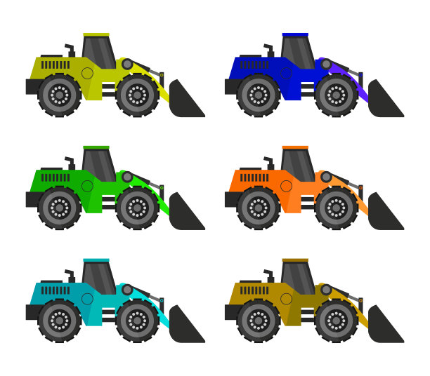 挖掘机在白色背景上图片下载