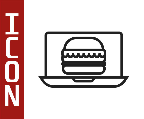 黑线在线订购和汉堡配送图片下载