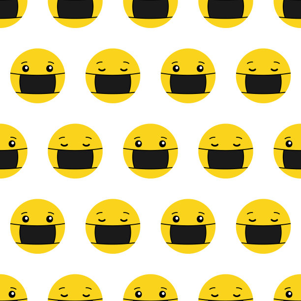 卡通黄色笑脸球面具图案图片下载