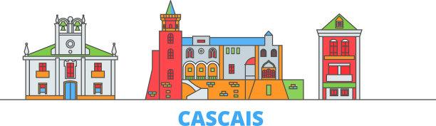 葡萄牙卡斯卡斯线城市景观平坦图片下载